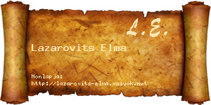 Lazarovits Elma névjegykártya